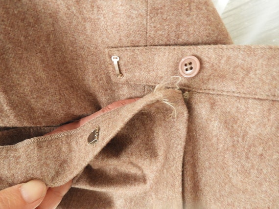 Vtg 1970's Heather Brown Wool Skirt|Vtg Wool Natu… - image 10