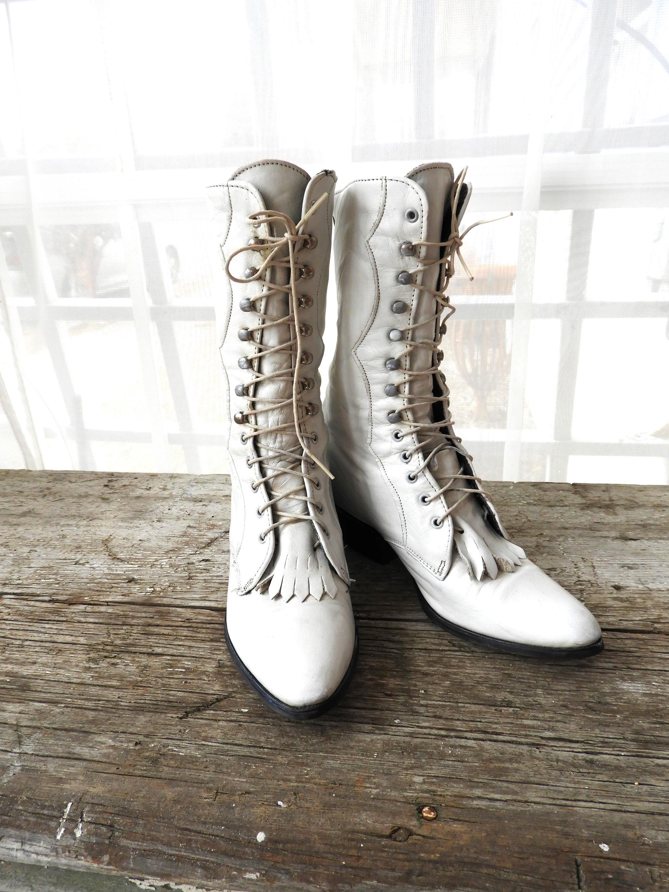 フランスアンティーヴィクトリアンウェディングホワイトレザーブーツ フランスアンティーヴィクトリアンウェディングホワイトレザー