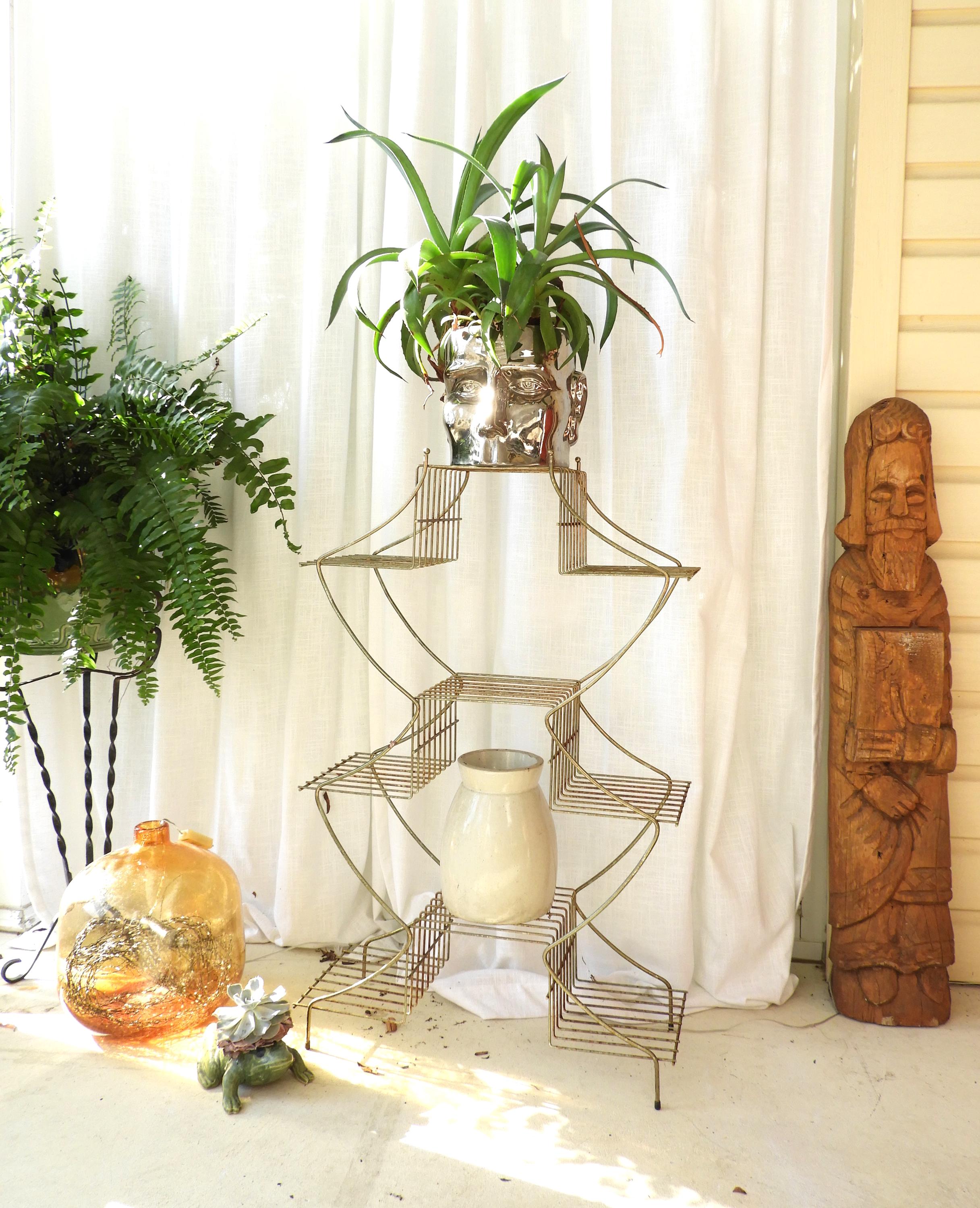 Vintage MCM Gold Metal Pagoda Plant Stand, 9-tier Retro Display - Etsy