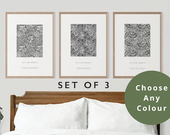William Morris Prints Set of 3: Botanical Gallery Wall Art