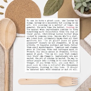 Cartão de citações de culinária para chefs e apreciadores de comida GC150