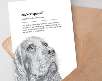 Cocker Spaniel Dog Illustration Card GC239-1