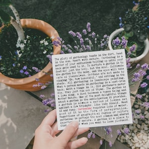 Tarjeta de jardinería, tarjeta con citas sobre jardinería para jardineros GC149