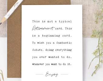New Beginnings Inspiring Retirement Card, Here&#39;s To The Future, Retiree, Grandparent GC162-1