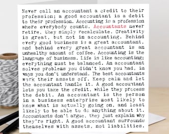 Funny Accountant Card for Birthday, Retirement or Graduation GC199-1