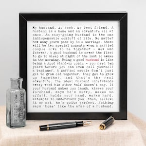 Husband Gift, Heartwarming Quotes Print, 1st Wedding Anniversary Paper Gift AP250