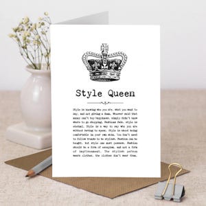 Style Queen-kaart voor haar, modecitaten GC047-1