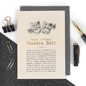 Carte d'anniversaire amateur de théâtre GC1406