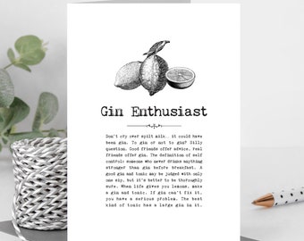 Gin Card For Gin Loving Gin Drinkers GC050-1