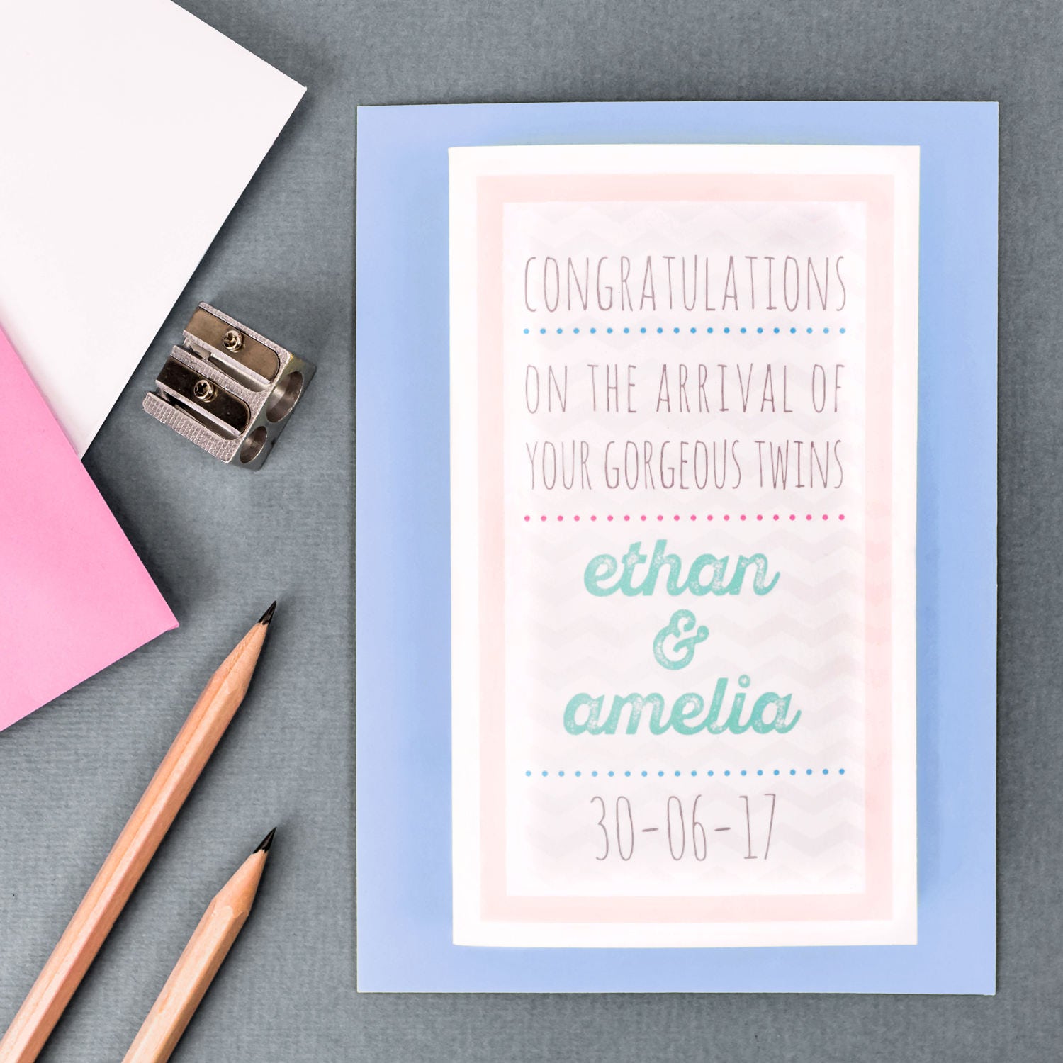 Twins Card Personalised Twins Card CC024 | Etsy