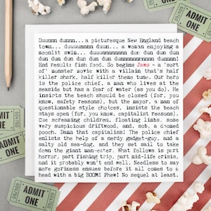 Jaws Movie Plot Greeting Card For Film Lovers GC1648
