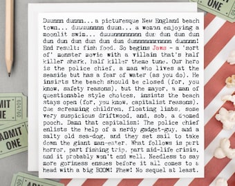 Jaws Movie Plot Greeting Card For Film Lovers GC1648