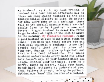 Husband Quotes - Anniversary or Birthday Card GC852