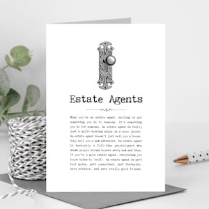Cartão engraçado de agentes imobiliários, aniversário ou novo emprego GC1737