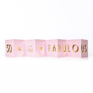 Ausklappbare Mini Karte zum 50. Geburtstag für Frauen CC820