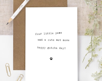 Dog Gotcha Day Card: Rescue Puppy Adoption Card
