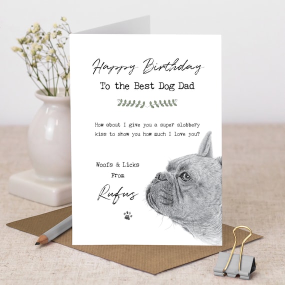 Personalized French Bulldog Dad Birthday Card: Coulson Macleod GC332-1
