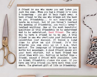 Best Friend Friendship Quotes Card GC856