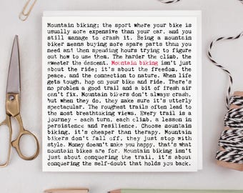 Mountain Bike Quotes Card For Mountain Bikers GC1865