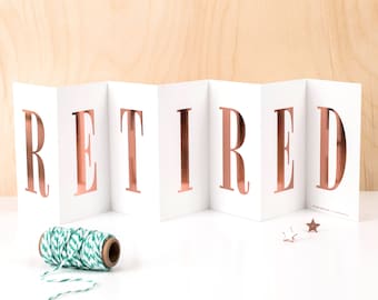 Banner zum Ruhestand, luxuriöse Metallicfolie, ausklappbare Karte im Ruhestand CC095