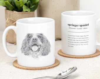 Springer Spaniel Mug, Dog Illustration Mug