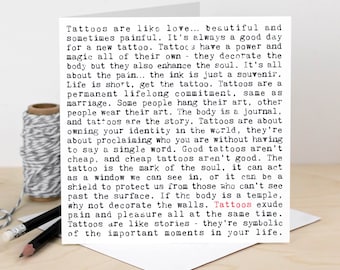 Tattoos Quotes Card For Tattoo Artists GC701