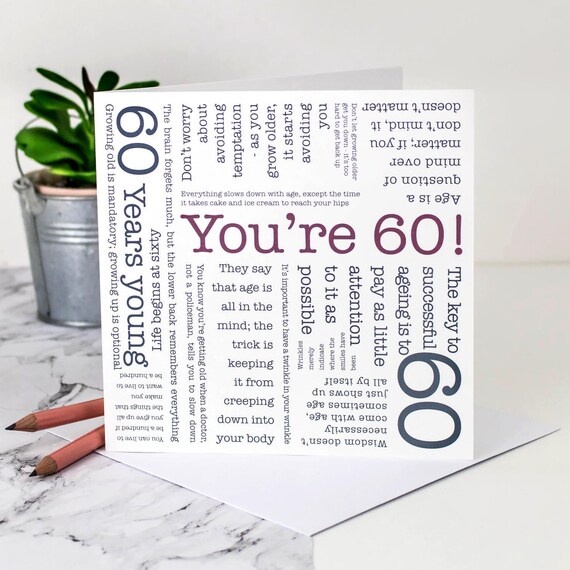 60th Birthday Card GC073 Etsy