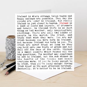 Ireland Irish Birthday Card with Funny Quotes GC1632