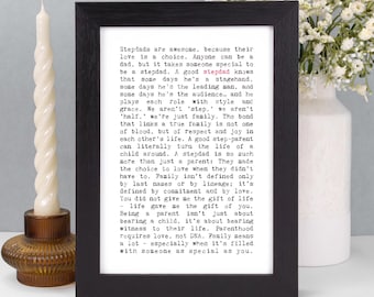 Stepdad Quote Print, Father's Day Gift AP374