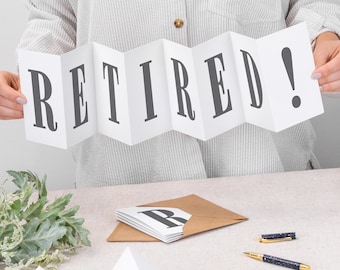 Große Ruhestandskarte, ausklappbares Banner im Ruhestand für Coworker CC865