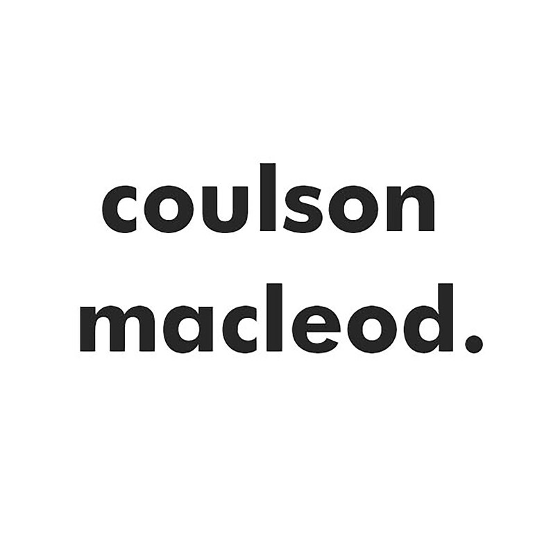 May include: The words "coulson macleod." are displayed in a bold, sans-serif font. The text is in black against a white background. The period is at the end of the second word.