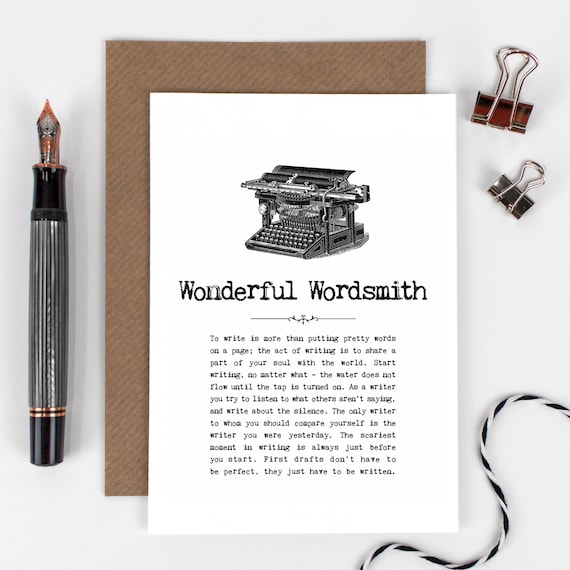 Writing Card For Writers, Authors, Novelists, Playwrights or Journalists GC027-1
