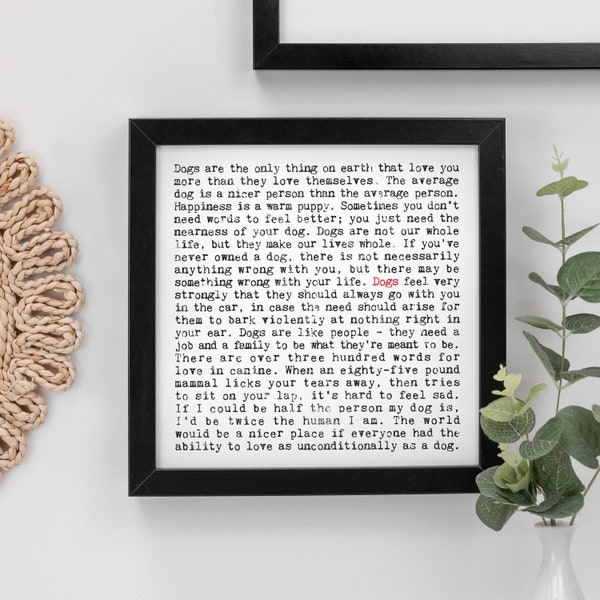 Wordy Dog Quotes Print, Dog Lover Gift, Dog Quotes Poster AP122