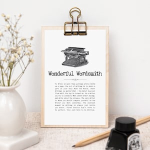 Schriftsteller Geschenk, wunderbares Wordschmiede Druckgeschenk für Autor WS1451