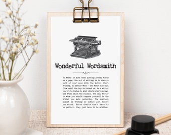 Wonderful Wordsmith Wooden Sign Gift for Writer or Author WS1451