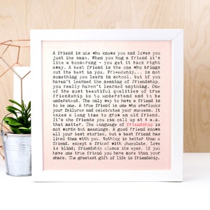 Gift For Friends, Friendship Quotes Print AP042-PINK