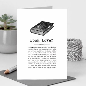 Book Lover Card, Bookish Quotes GC025-1