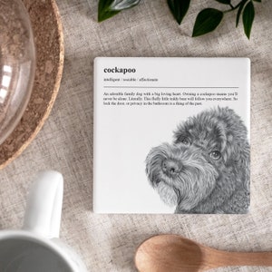 Cockapoo Gift, Cockapoo Ceramic Coaster CT056