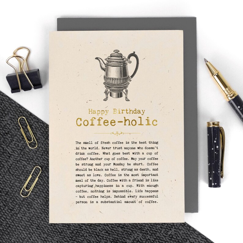 Coffee Lover Birthday Card GC1396 Etsy