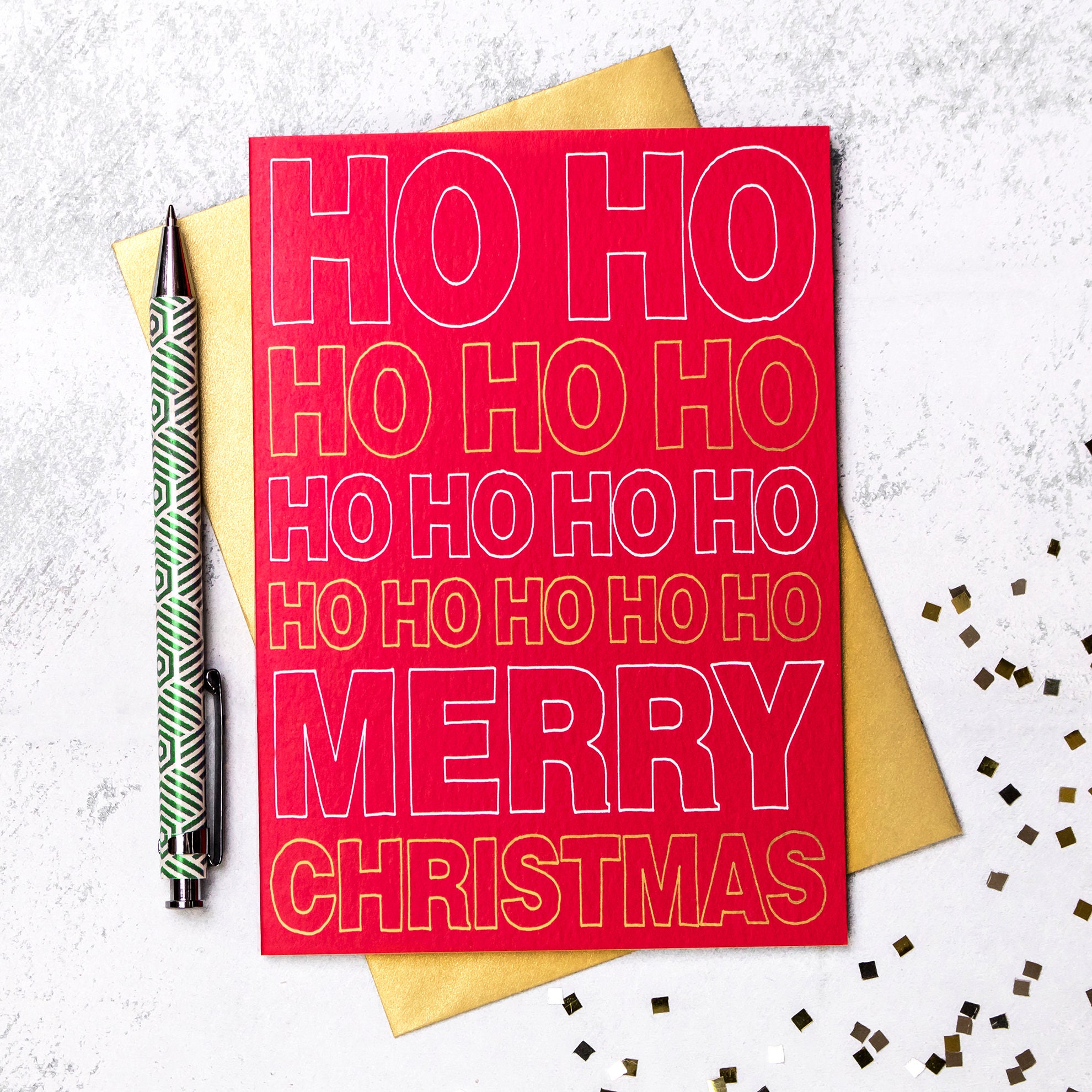 Ho Ho Ho Christmas Card 