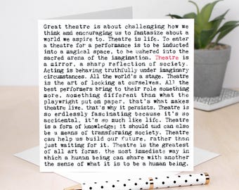 Theatre Quotes Card: Gift for Actors & Theatre Lovers GC847