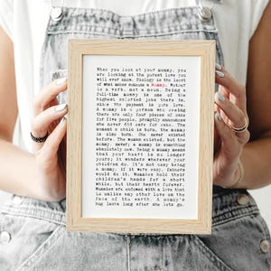 Citations de maman, impression A5 sans cadre, cadeau pour une nouvelle maman ou un anniversaire de maman AP574