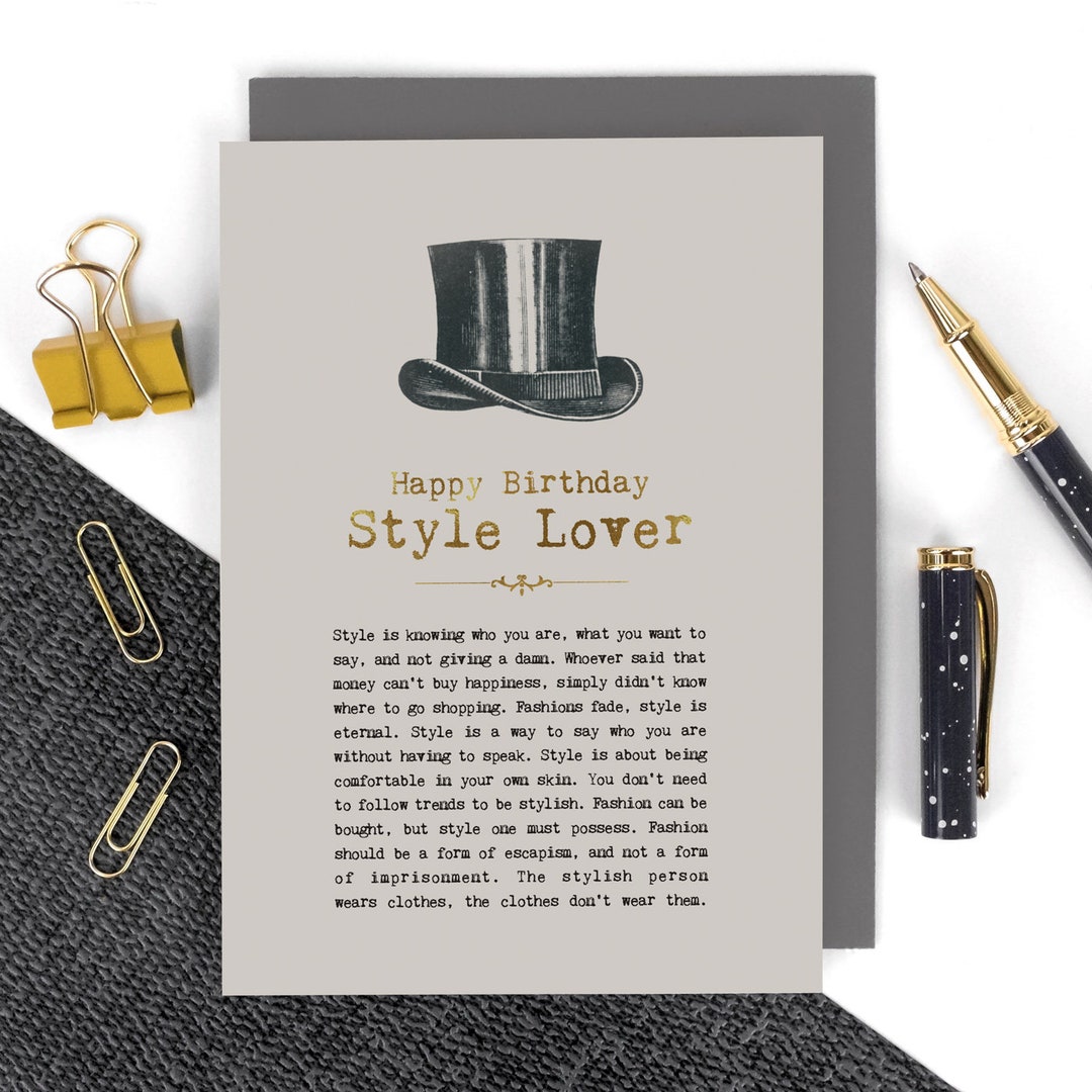 Birthday Card for Him, Dapper Man GC1407 - Etsy