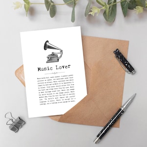 Carte de voeux pour mélomane pour musiciens avec tourne-disque Illustration GC034-1