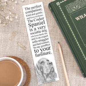 Cocker Spaniel Bookmark, Spaniel Gift BM003