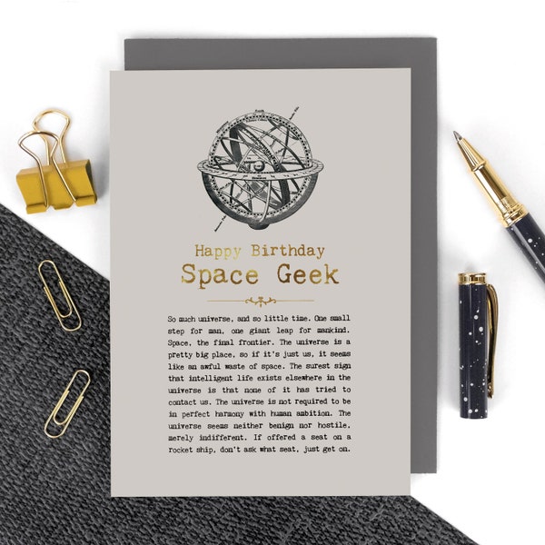 Tarjeta de cumpleaños Space Geek NASA Space X Mars GC1416