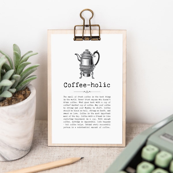 Coffee Lover Gift 'Coffeeholic' Mini Wooden Sign  WS1444