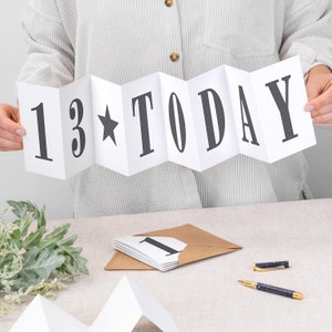 Cartão de aniversário de 13 anos, banner dobrável para adolescentes de 13 anos CC503-1