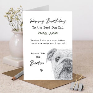 Personalisierte englische Bulldogge Dad Geburtstagskarte GC331-1