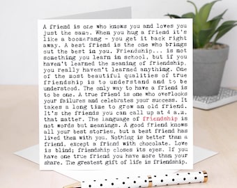 Friendship Greeting Card, Best Friend Birthday Card, Friendship Quotes GC157